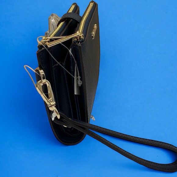 Michael Kors Jet Set Travel LG Double Zip Saffiano Leather Wristlet in Navy - Picture 4 of 11